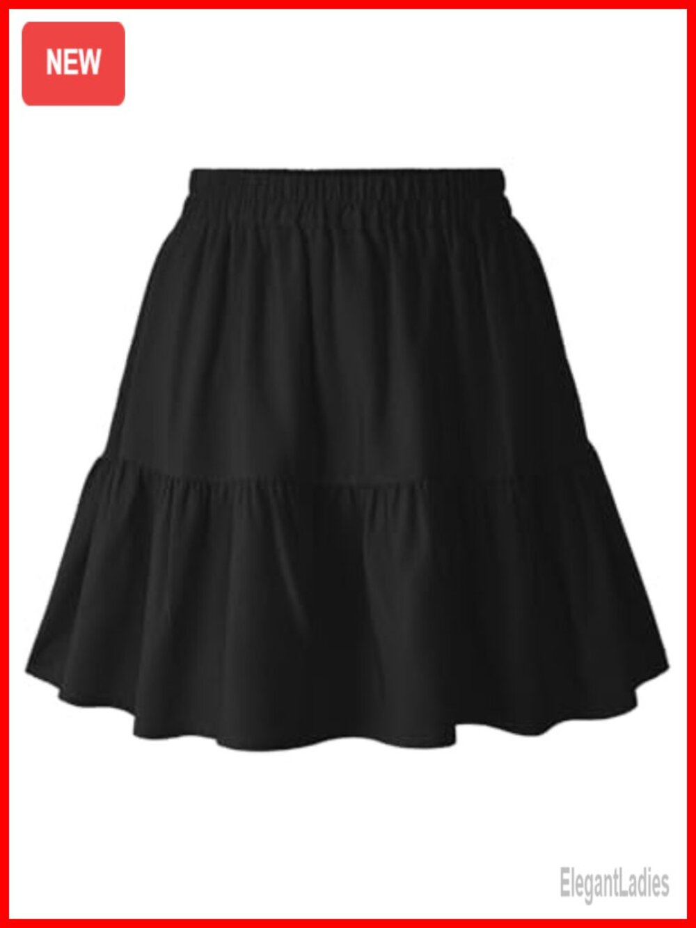 High Waist Tiered Mini Skirt with Shorts Underneath & Pockets